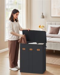 SONGMICS Wäschekorb, mit 3 Fächern, 160 günstig online kaufen