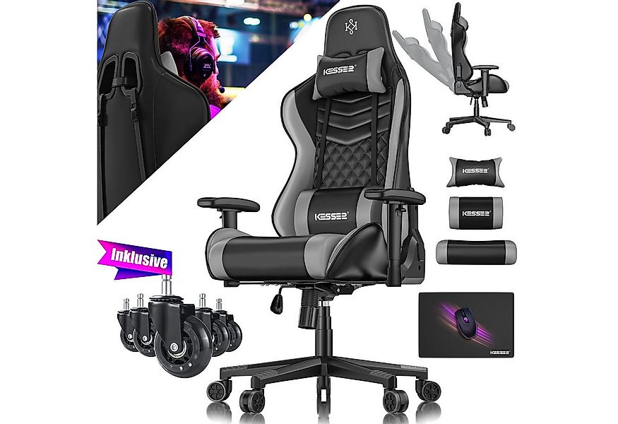 KESSER Gaming Chair, Ergonomisch Gamingstuhl 150kg belastbar Bürostuhl Lend günstig online kaufen