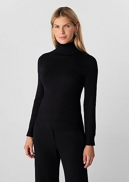 comma Longpullover Strickpullover Rollkragenpullover mit Ärmelschlitzen günstig online kaufen