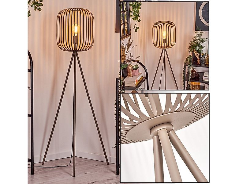 hofstein Stehlampe Stehlampe aus Metall in Sandfarben/Beige mit Fußschalter günstig online kaufen
