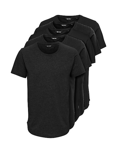 ONLY & SONS Rundhalsshirt ONSMATT LONGY SS TEE 5-PACK (Packung, 5-tlg) Baum günstig online kaufen