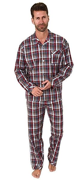 Trend by Normann Pyjama Herren Pyjama langarm Schlafanzug gewebt zum Knöpfe günstig online kaufen