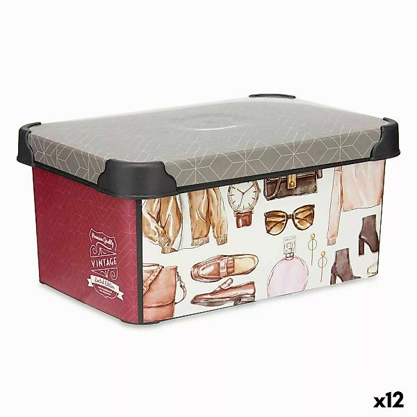 Aufbewahrungsbox Kunststoff Vintage 5 L (19 X 13,5 X 29 Cm) (12 Stück) günstig online kaufen