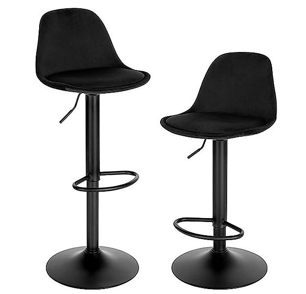 EUGAD Barhocker (2 St), höhenverstellbar Barstuhl mit Samtbezug, aus Metall günstig online kaufen
