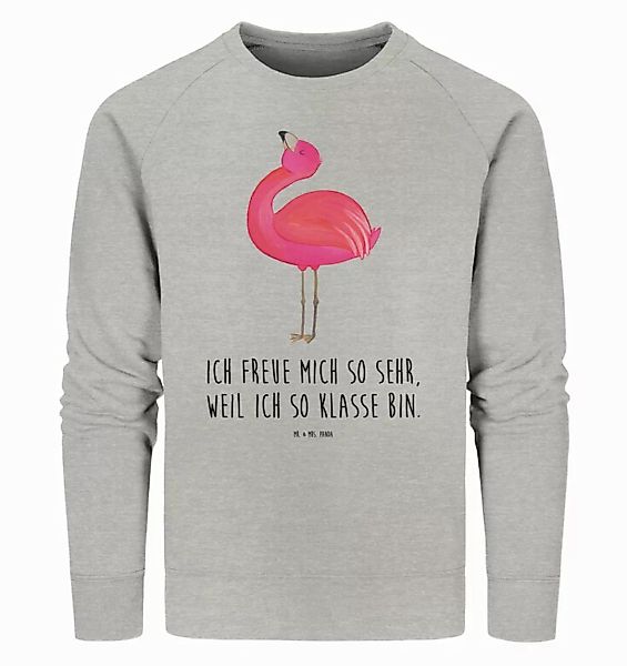 Mr. & Mrs. Panda Longpullover Größe S Flamingo Stolz - Heather Grey - Gesch günstig online kaufen