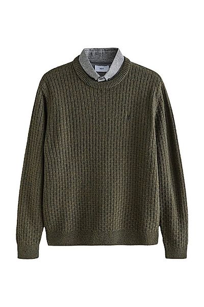 Next 2-in-1-Pullover Regular Fit Pullover mit eingenähtem Kragen (1-tlg) günstig online kaufen