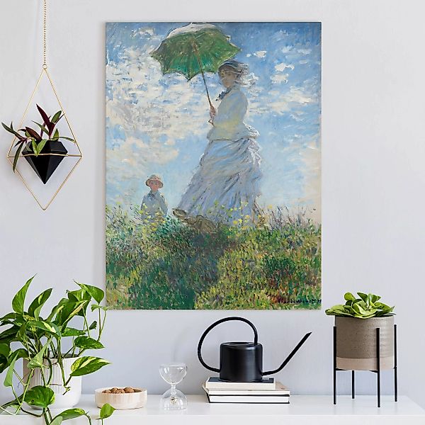 Leinwandbild Claude Monet - Frau mit Sonnenschirm günstig online kaufen