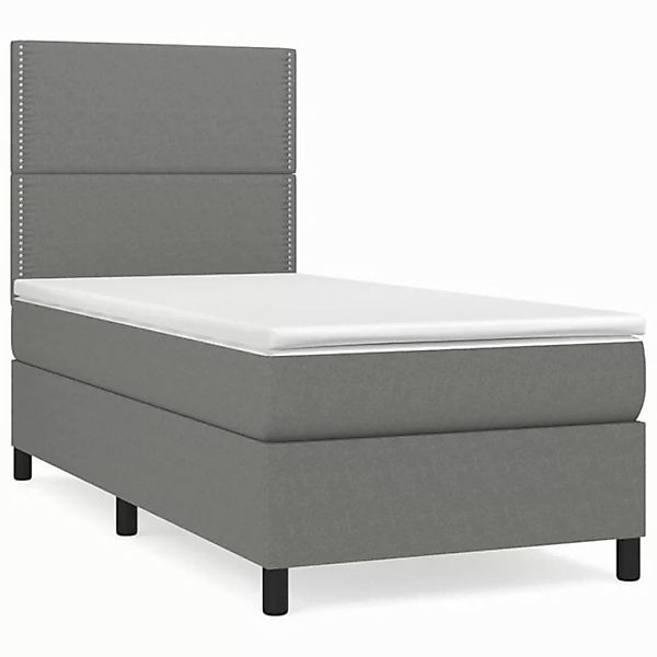 furnicato Bett Boxspringbett mit Matratze Dunkelgrau 100x200 cm Stoff (1-tl günstig online kaufen