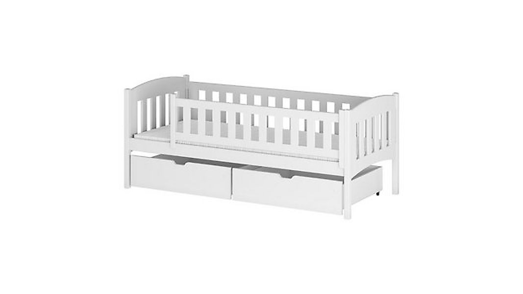 thematys Kinderbett 90x200 cm in Weiß – Einzelbett mit 2 Schubladen, mit Ra günstig online kaufen