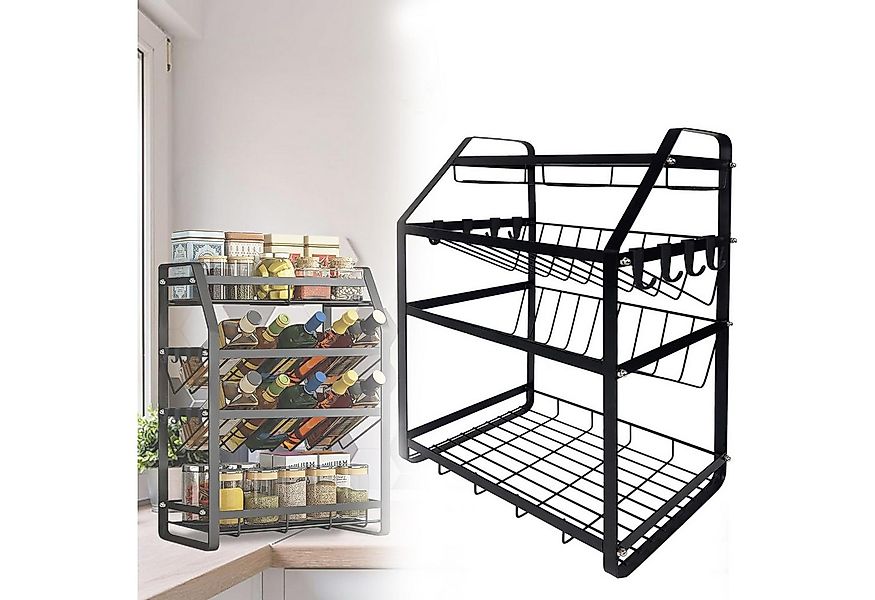 FIVMEN Gewürzregal Gewürzaufbewahrung 4 Ebenen Multifunktionales Gewürzen K günstig online kaufen