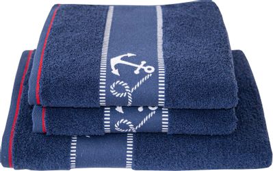 Dyckhoff Handtuch Set "Maritim, Sea Stripe" Set 3 Stk. Frottier 2 Handtüche günstig online kaufen