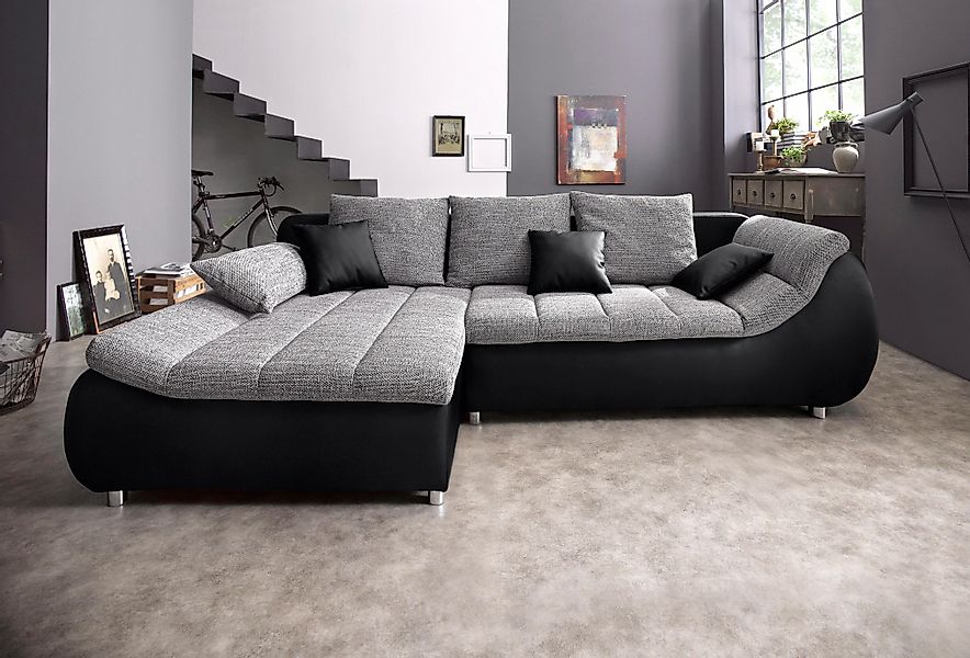 INOSIGN Ecksofa "Imola elegant und bequem, aktuelle Steppung im Sitz, L-For günstig online kaufen