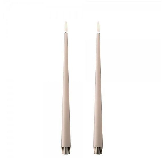 ester & erik Tafelkerze LED Spitzkerze Taper Candle Linen Grey (30cm) (2-te günstig online kaufen