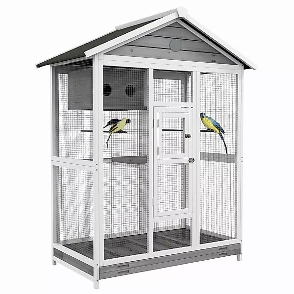 PawHut Vogelkäfig mit 4 Sitzstangen Ausziehbarer Bodenwanne günstig online kaufen