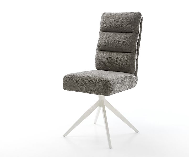 Drehstuhl Pela-Flex Bouclé Soft Schlamm Kreuzgestell breit Weiß 360° drehba günstig online kaufen