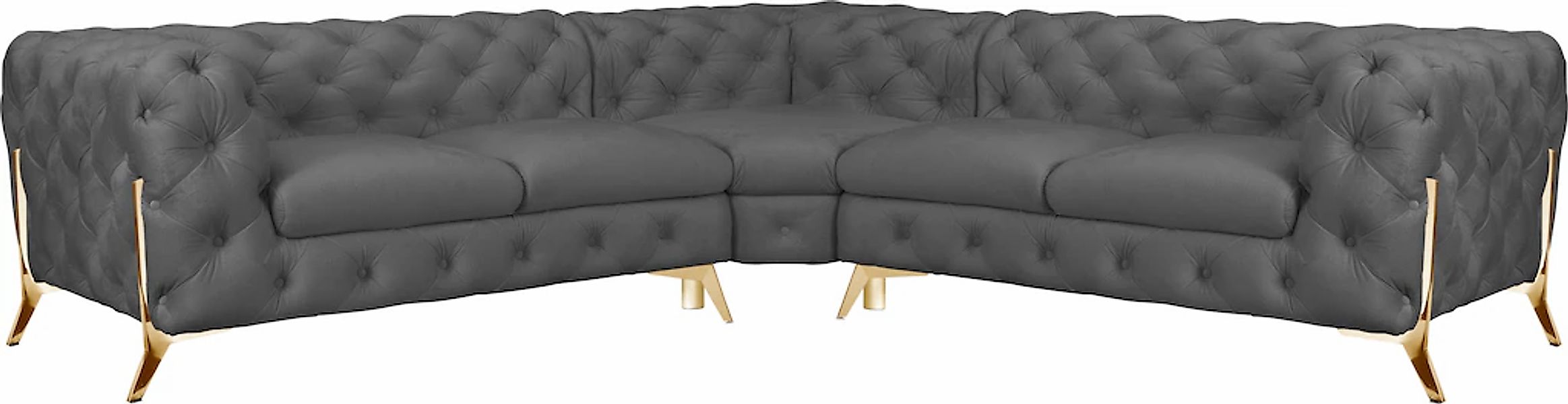 Home affaire Chesterfield-Sofa "Amaury L-Form" Chesterfield-Optik, Breite/T günstig online kaufen