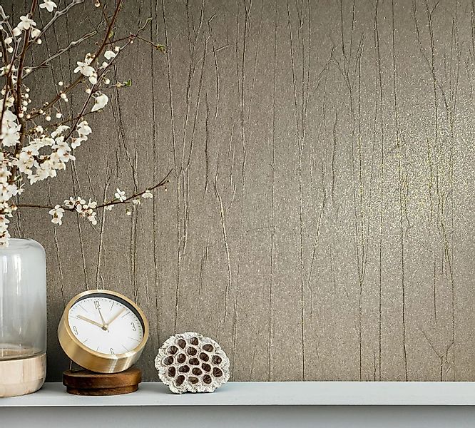Marburg Vliestapete »Tapete Crushed Shimmer«, Crushoptik, moderne Vliestape günstig online kaufen