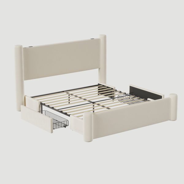 LVHOM Polsterbett 140x200cm/160x200cm Bettgestell, Doppelbett/Straumbett/Fu günstig online kaufen