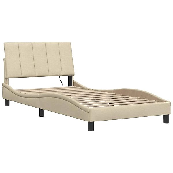 vidaXL Bettgestell ohne Matratze Hanko Creme 100x200 cm Stoff 3310445 günstig online kaufen