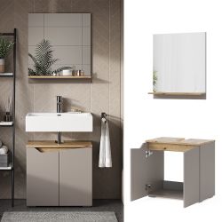 Vicco Badmöbel-Set Marelle, Greige/Artisan-Eiche, 2 Teile, günstig online kaufen