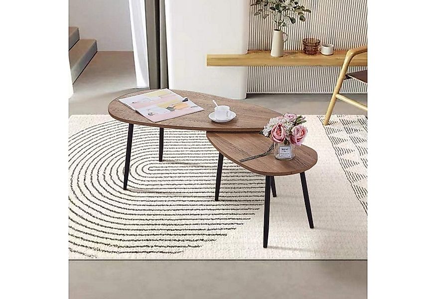 LuxusKollektion Couchtisch 2er Set Couchtisch Rund Holz Moderner Wohnzimmer günstig online kaufen