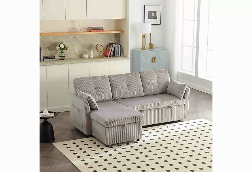 MODFU Sofa Modulares Ecksofa L-förmiges modulares Sofa, mit umkehrbarer Cha günstig online kaufen