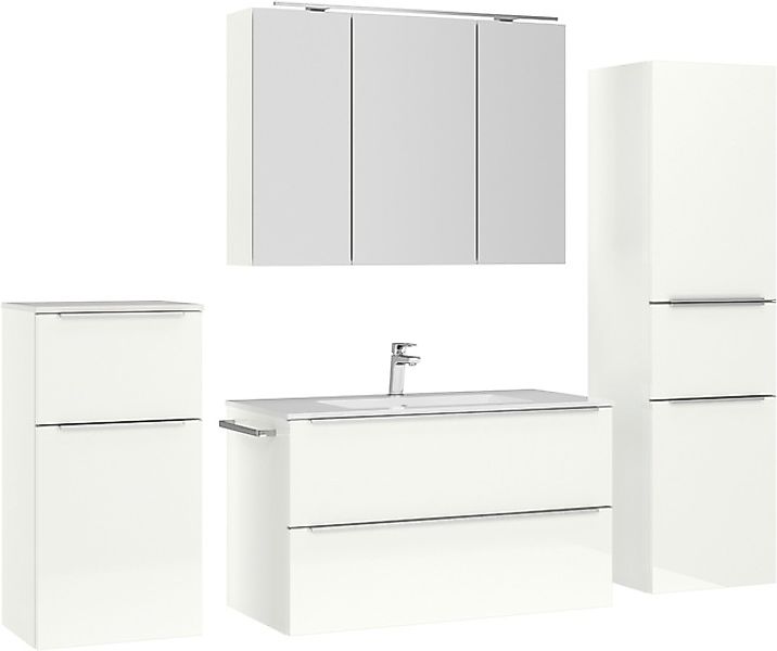 nobilia® Badmöbel-Set »Levere« vormontiert, mit Soft-Close, 4 Stk. tlg. ink günstig online kaufen