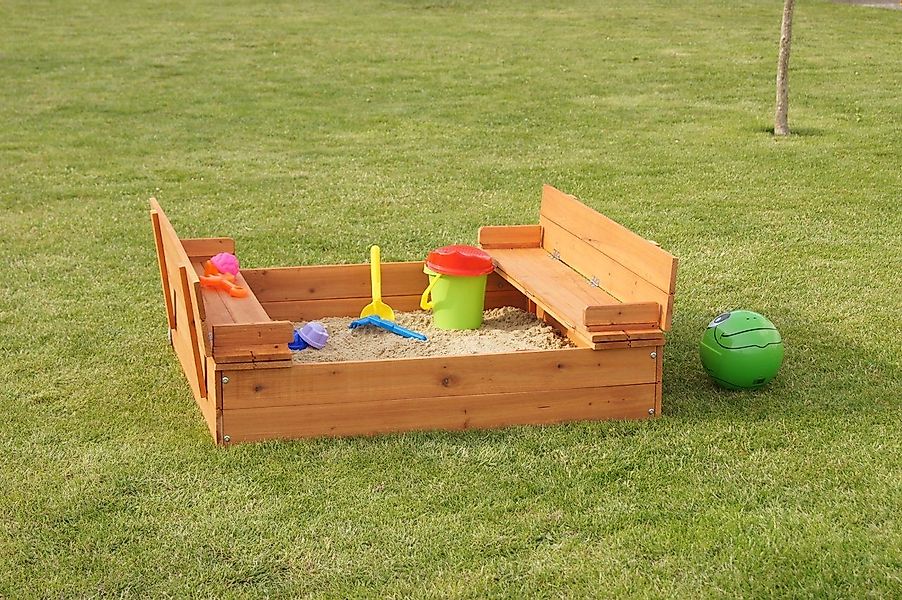 metra-direkt Sandkasten Massivholz Sandkasten mit Deckel günstig online kaufen