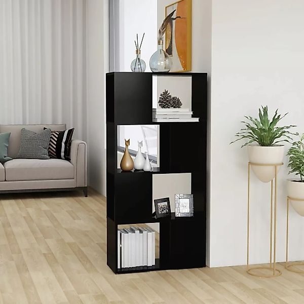 Bücherregal Raumteiler Schwarz 60x24x124,5 Cm Spanplatte günstig online kaufen