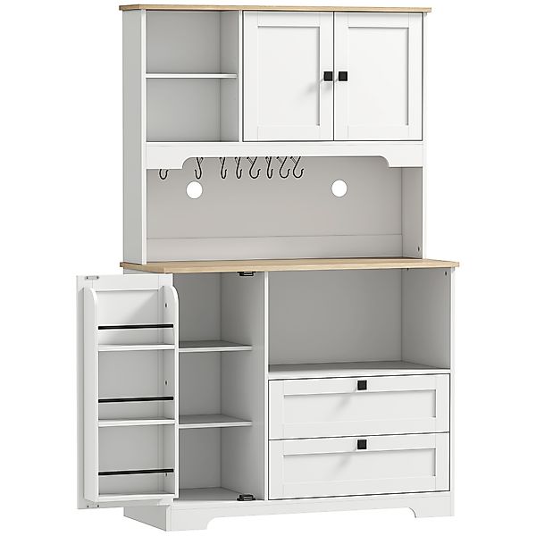 HOMCOM Hoher Küchenschrank 162cm, Vorratsschrank mit 2 Schränken, 2 Schubla günstig online kaufen