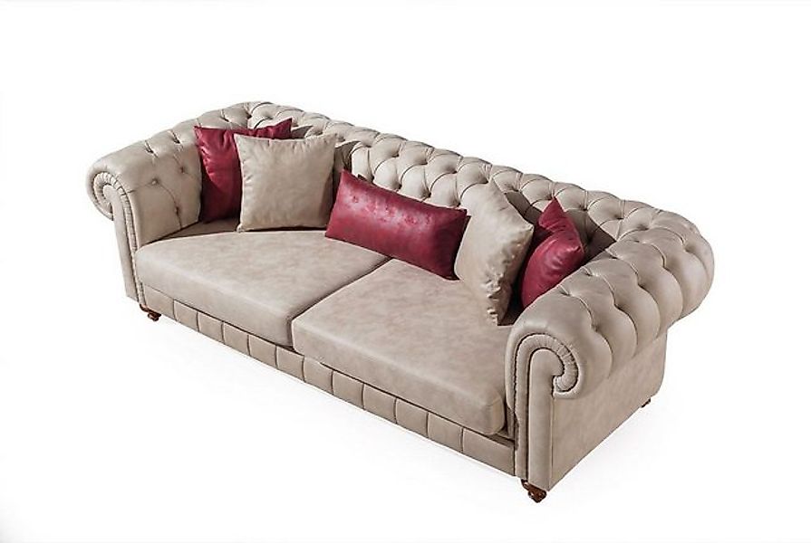 Xlmoebel Sofa Sofa Chesterfield Garnitur mit 3 Sitzen und 3 Sesseln für das günstig online kaufen