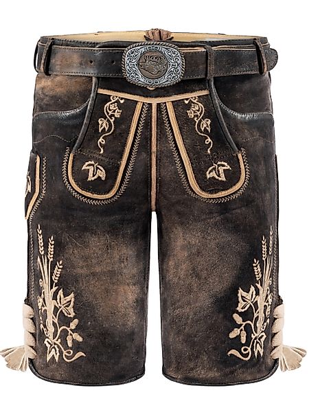 FUCHS Trachtenlederhose Lederhose kurz Donisl dunkelbraun günstig online kaufen