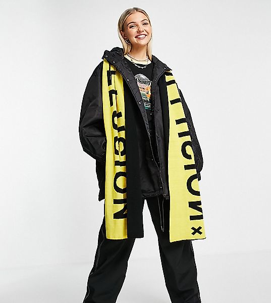 COLLUSION Unisex – Schal in Schwarz und Gelb mit Logo-Mehrfarbig günstig online kaufen