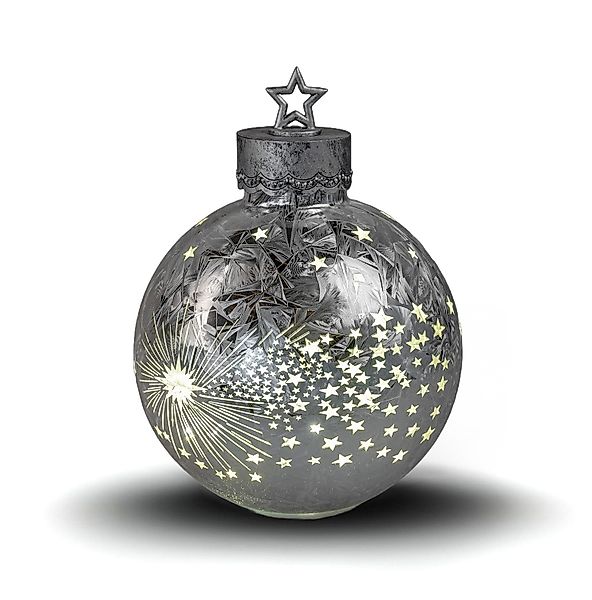 formano Dekofigur Deko-Kugel Silber-Frosty 35cm LED günstig online kaufen