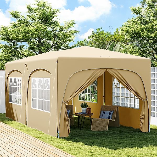 Outsunny Pavillon ca. 3x6m, wasserabweisend Stabil Winterfest Pop-up Faltpa günstig online kaufen