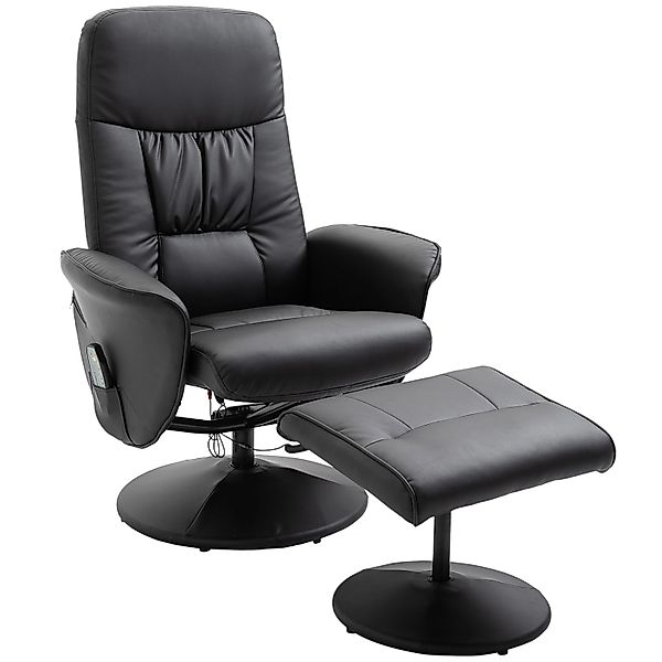 HOMCOM Massagesessel mit Fußhocker Stauraum Liegefunktion Schwarz 76 x 81 x günstig online kaufen