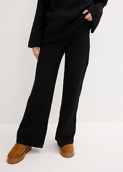 bonprix Stoffhose Strickhose mit Zopfmuster günstig online kaufen