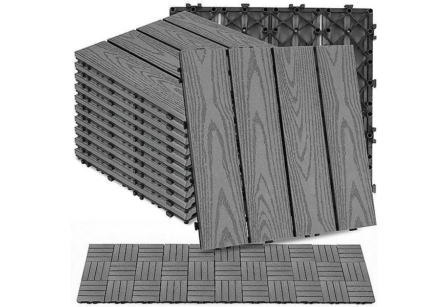 BlingBin Klickfliesen Terrassenfliesen 11 Stück 0,99 Balkonfliesen mit Klic günstig online kaufen