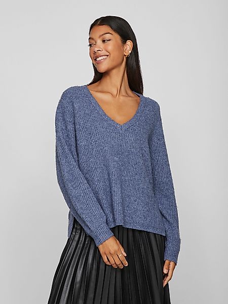Vila V-Ausschnitt-Pullover VIBELUNA V-NECK REV L/S günstig online kaufen