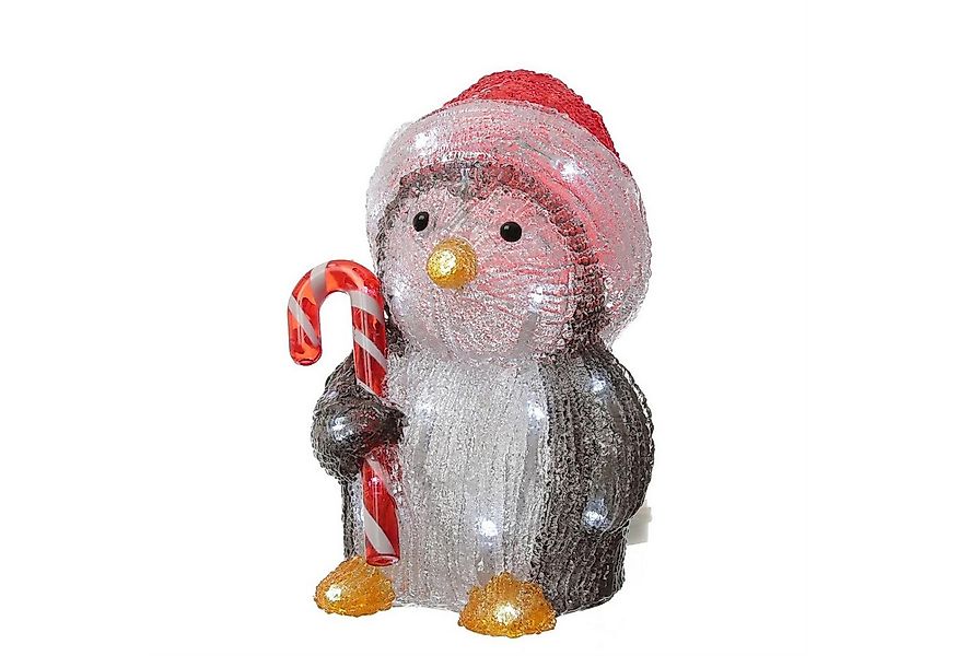 MARELIDA LED Dekofigur LED Pinguin mit Zuckerstange Acrylfigur Außen Weihna günstig online kaufen