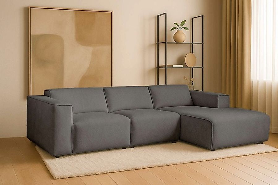 Home affaire Ecksofa »Noord mit Kedernaht, Breite 281 cm, L-Form« Cord, Str günstig online kaufen
