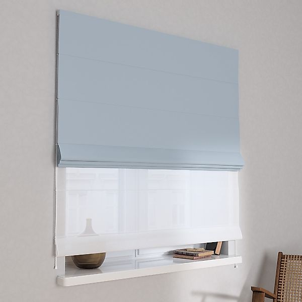 Dekoria Doppelraffrollo Duo, blau-grau, 120 x 150 cm günstig online kaufen