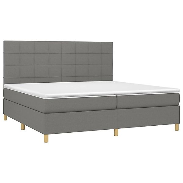 vidaXL Boxspringbett mit Matratze & LED Dunkelgrau 200x200 cm Stoff 3135462 günstig online kaufen