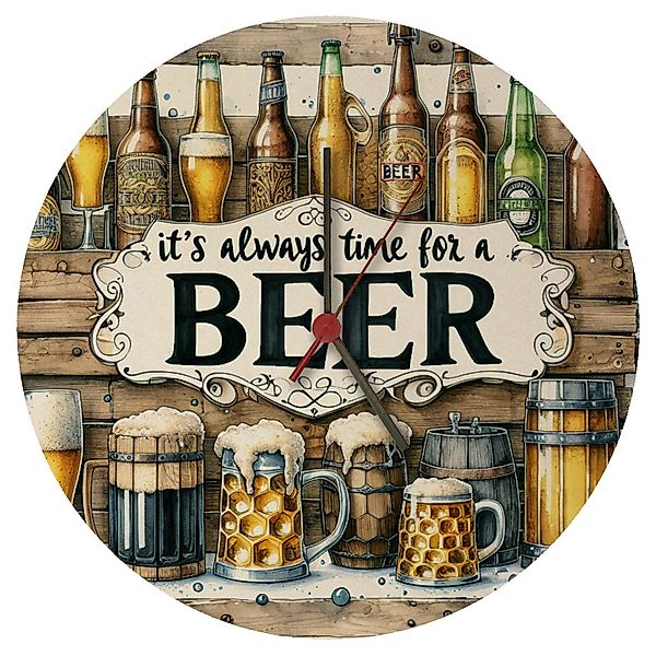 speecheese Wanduhr Bier Wanduhr aus MDF günstig online kaufen
