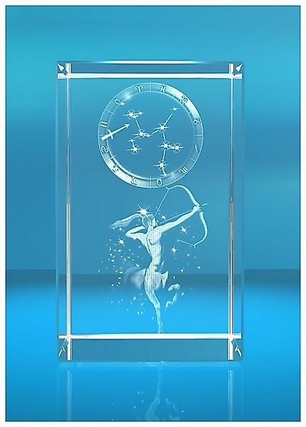 Dekofigur 3D Glasquader I Sternzeichen PRO I Motiv: Schütze, Hochwertige Ge günstig online kaufen