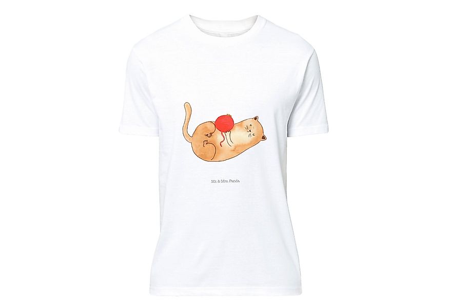 Mr. & Mrs. Panda T-Shirt Katzen Wollknäul - Weiß - Geschenk, Geburstag, Spi günstig online kaufen