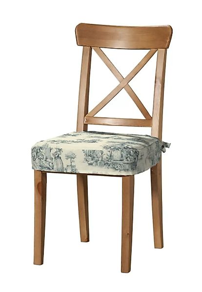 Sitzkissen geeignet für das Ikea Modell Ingolf, creme- blau, Modell Inglof, günstig online kaufen