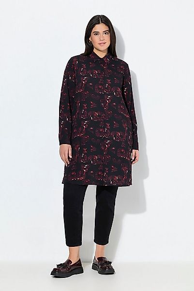 Ulla Popken Longbluse Longbluse Taschen A-Linie Hemdkragen Langarm günstig online kaufen