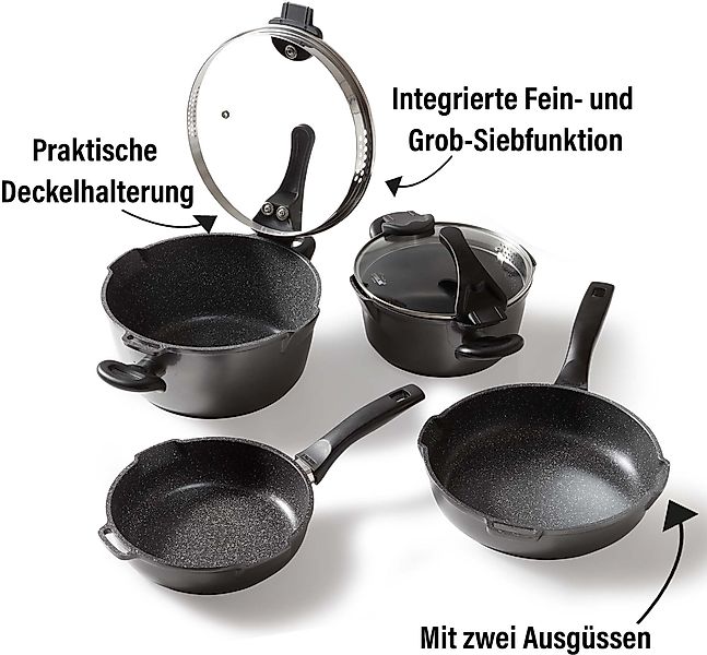 STONELINE Topf-Set »Future« Set, Kochtopf 20/24, Stieltopf 18 cm, Schmorpfa günstig online kaufen