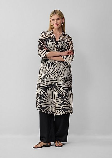 s.Oliver BLACK LABEL Langarmbluse Semitransparente Longbluse mit All-over-P günstig online kaufen